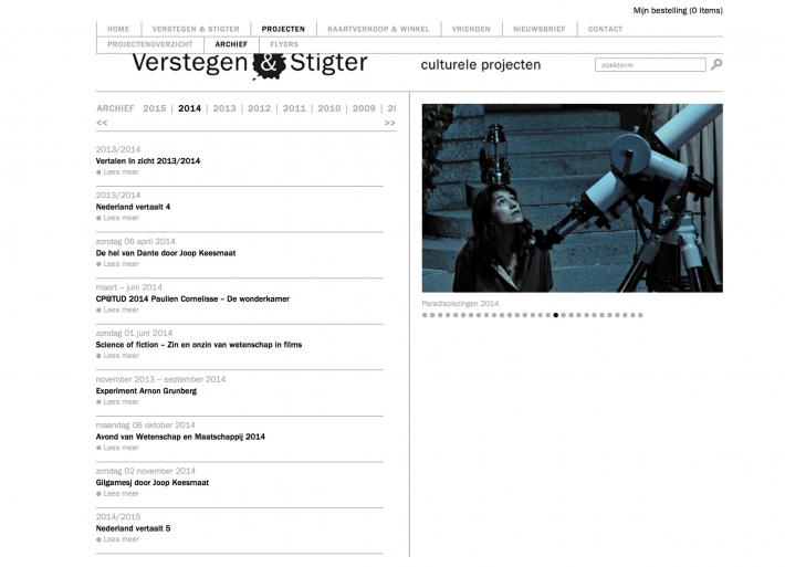 Verstegen & Stigter culturele projecten, website