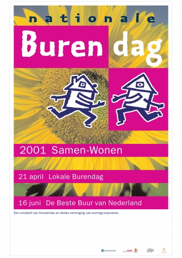 Project huisstijl Nationale burendag, affiche, 2001