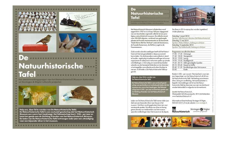 De Natuurhistorische Tafel, flyer