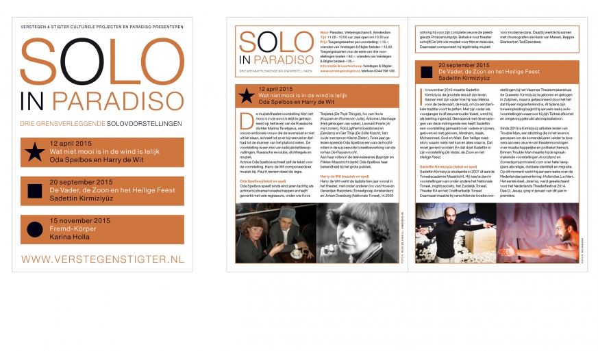 Solo in Paradiso, 2015, flyer