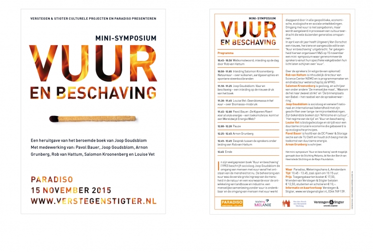 Vuur en beschaving, mini symposium, flyer